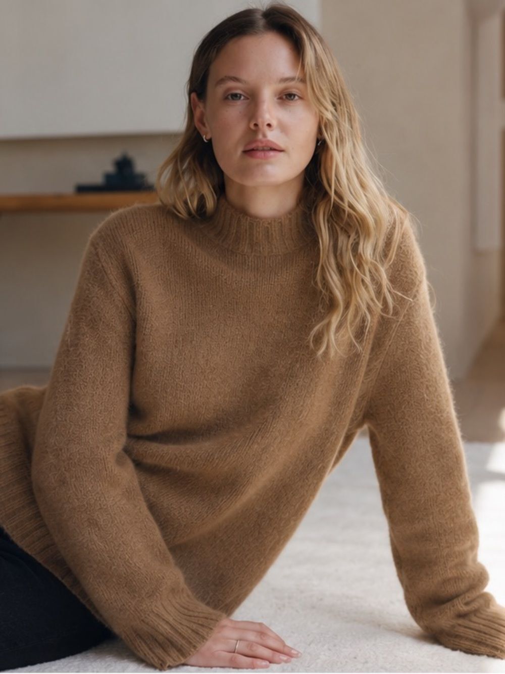 JENNI KAYNE alpaca wool blend mock neck sweater Small